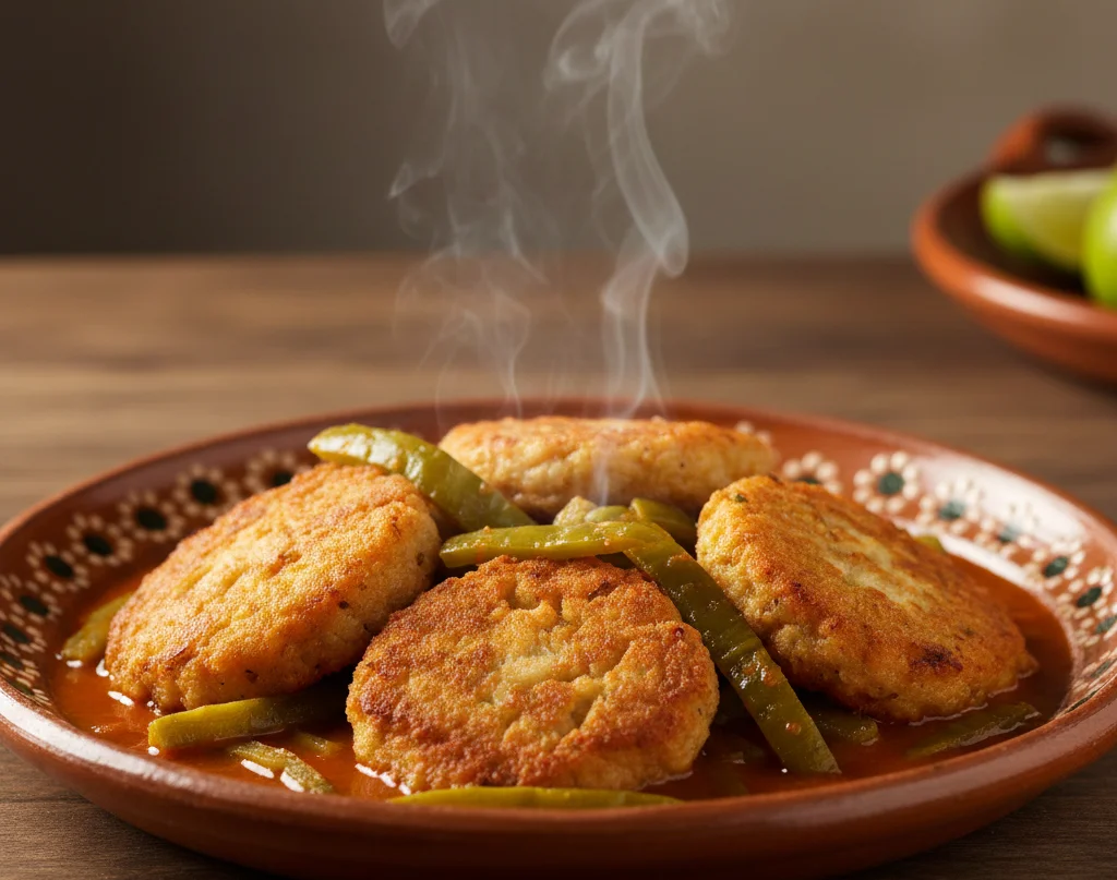 Tortitas de camarón con nopales