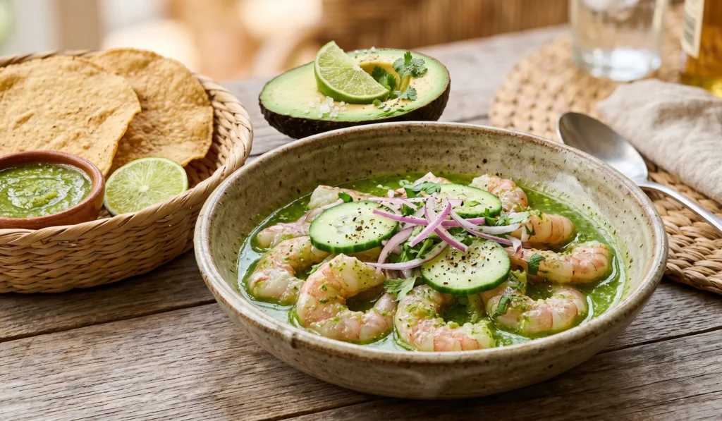 aguachile verde de camaron